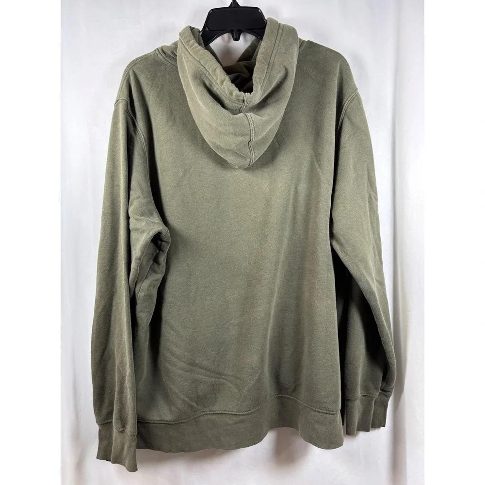 The North Face Mens XL Olive Green Logo Pullover Hoodie Fleece Sweatshirt